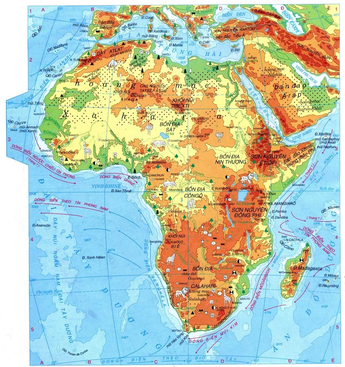 Bản đồ các nước thuộc châu Phi