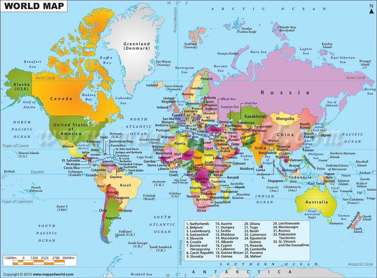 Bản đồ thế giới mới nhất 2023