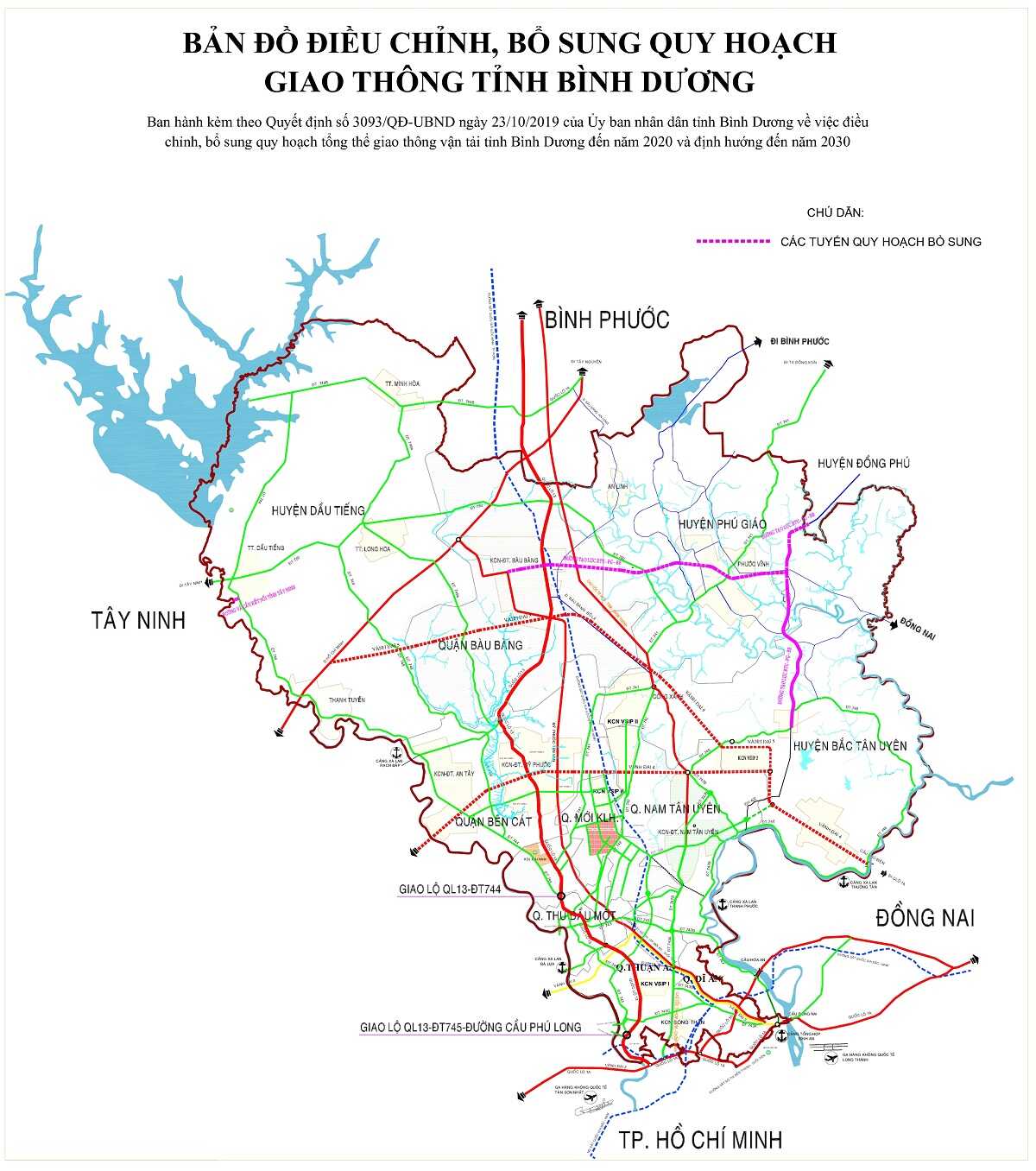 Bản đồ quy hoạch giao thông tỉnh Bình Dương