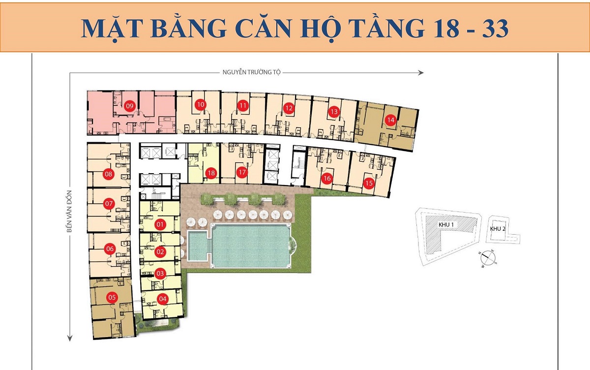 Mặt bằng tầng 18 - 33 dự án Saigon Royal Residences