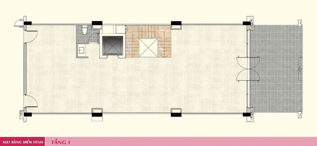 layout tầng 1 shophouse