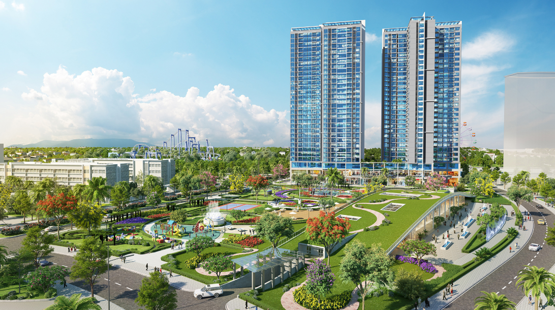 Phối cảnh dự án Eco Green Sài Gòn với không gian xanh đắt giá