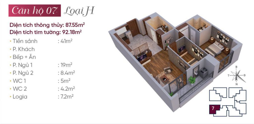 Mặt bằng căn hộ Tây Hồ Golden Land N03