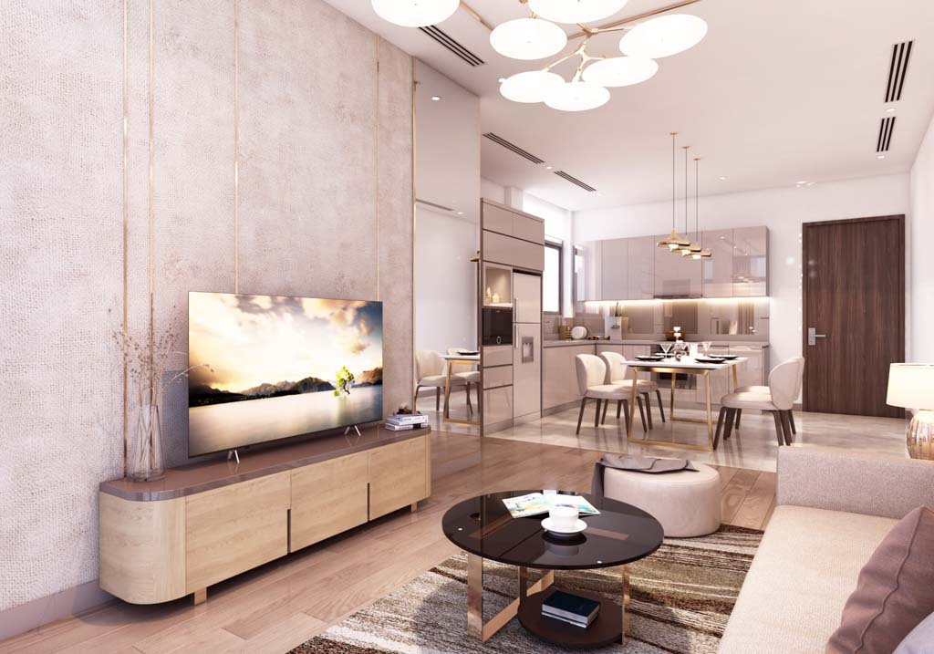 Thiết kế phòng khách căn hộ Diamond Park Plaza