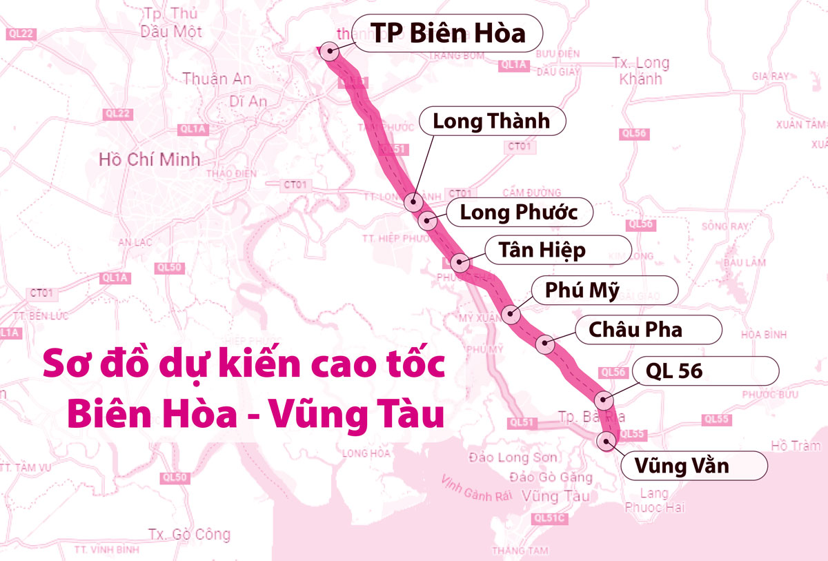 Cao tốc Biên Hòa Vũng Tàu đã được phê duyệt xây dựng