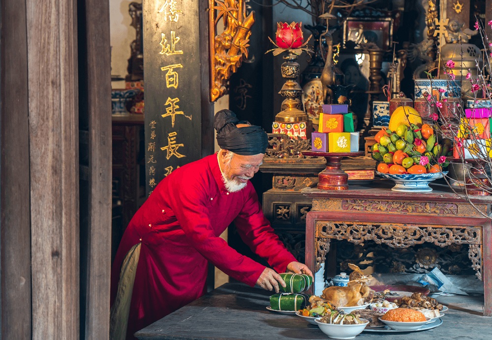 Vị trí đặt mâm cúng ông Công ông Táo bàn thờ gia tiên