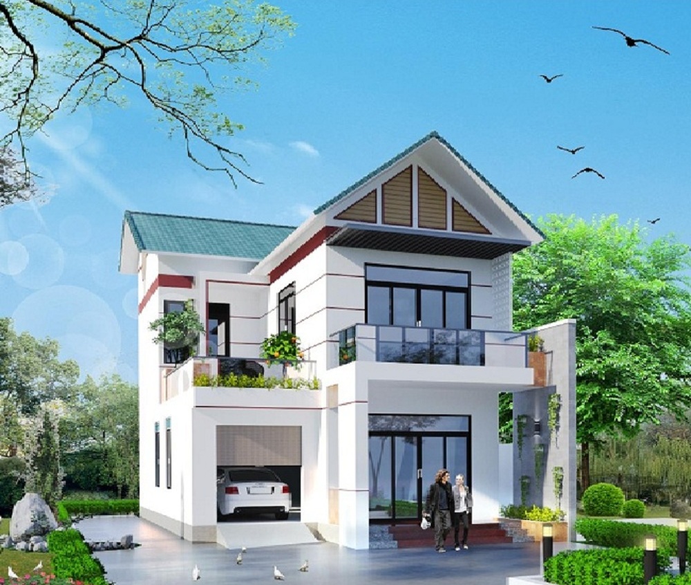 Mẫu nhà cấp 3 hiện đại có gara