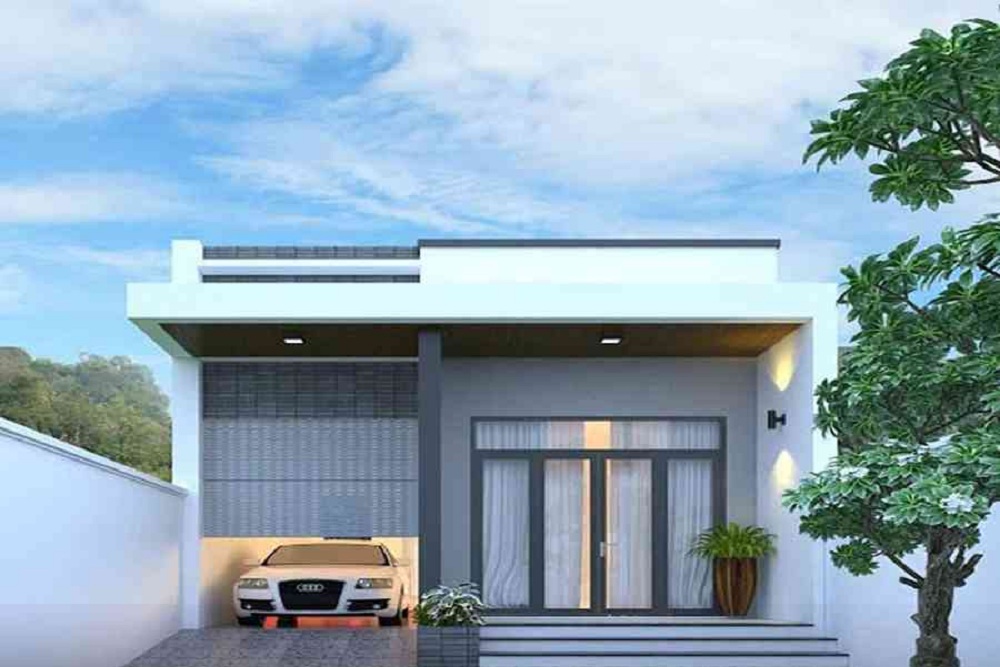 Mẫu nhà cấp 3 hiện đại, mái bằng