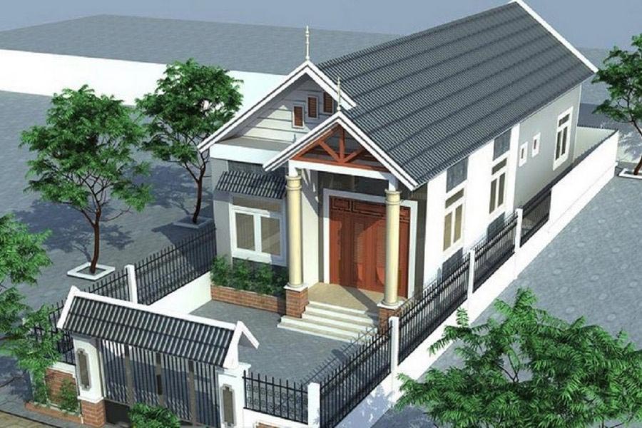 Mẫu nhà cấp 4 3 phòng ngủ 300 triệu phù hợp với những khu đất có mặt tiền nhỏ hẹp