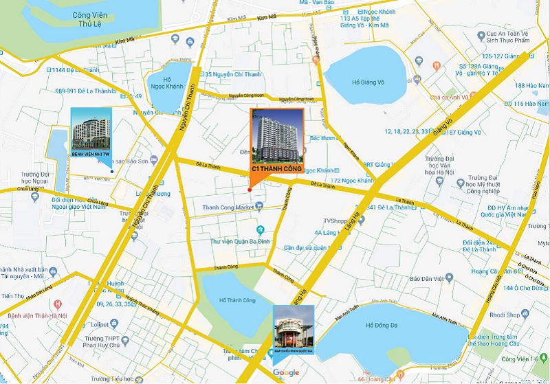 Vị trí căn hộ chung cu C1 Thành Công