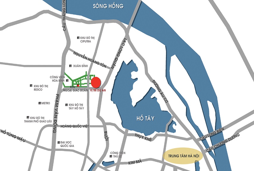 Vị trí dự án Tây Hồ Golden Land N03
