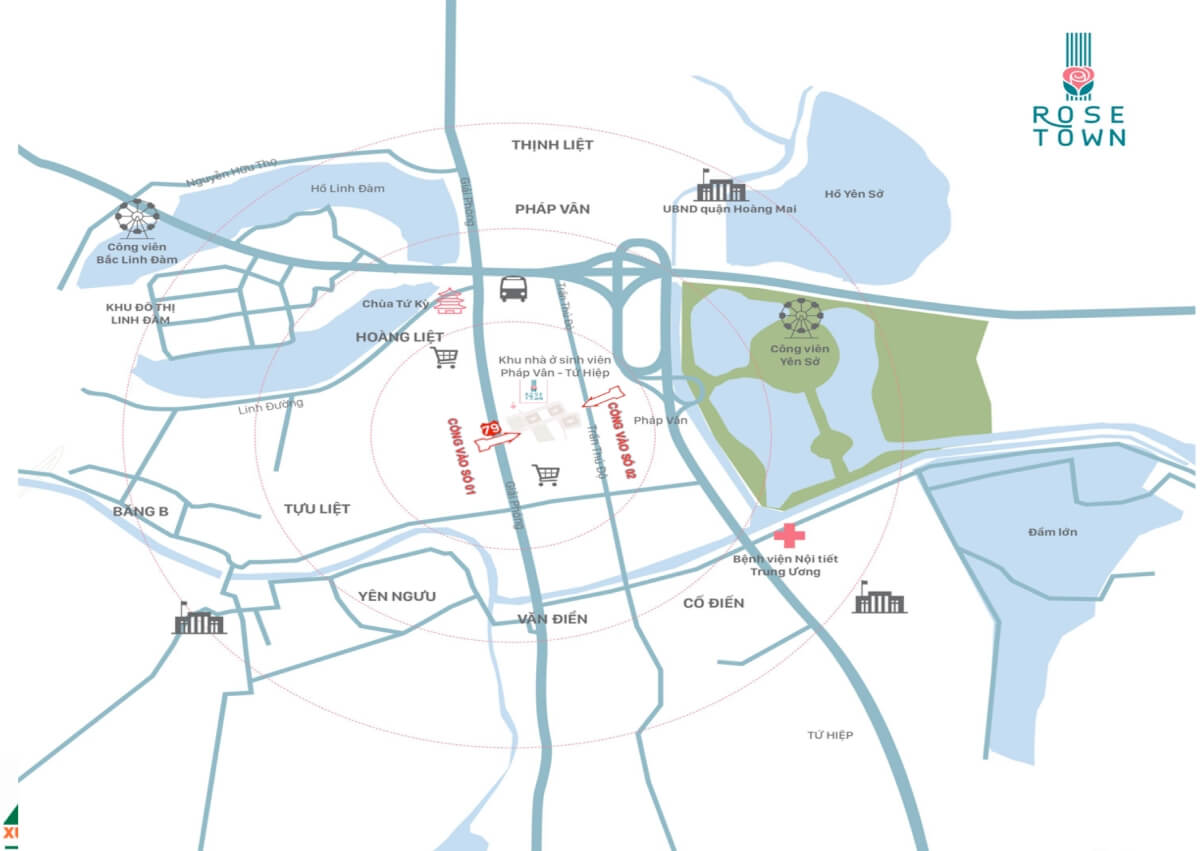 Vị trí đắc địa Chung cư Rose Town Ngọc Hồi